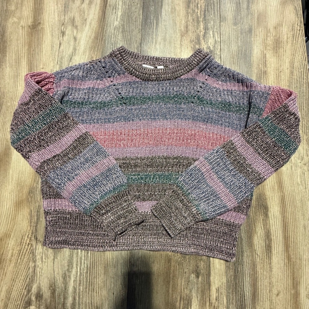 Boho Gap Striped Knit Sweater Multicolored Space Dye Grandmacore Pullover M